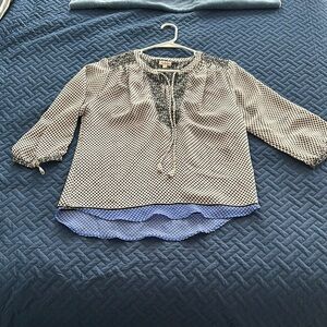 Chico's Black and White Patterned Blouse